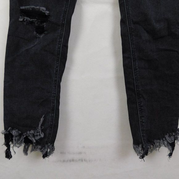 Free People Frayed Skinny Jeans Black 27 - Picture 2 of 10